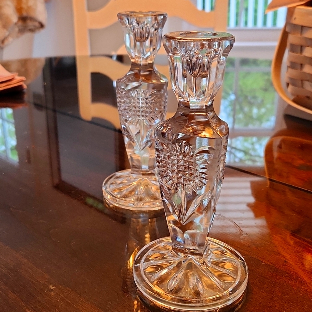 Vintage candle sticks Daisy Pattern